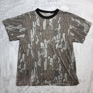 Vintage‎ Trebark Camo T Shirt Mens Large Made in USA Hunting Outdoor Distressed